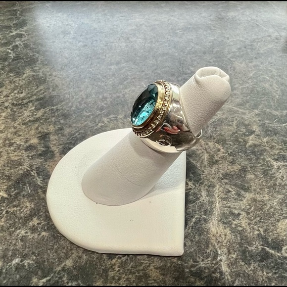 David Yurman Blue Topaz Gold, Diamond, Sterling Silver 925 - Picture 5 of 13